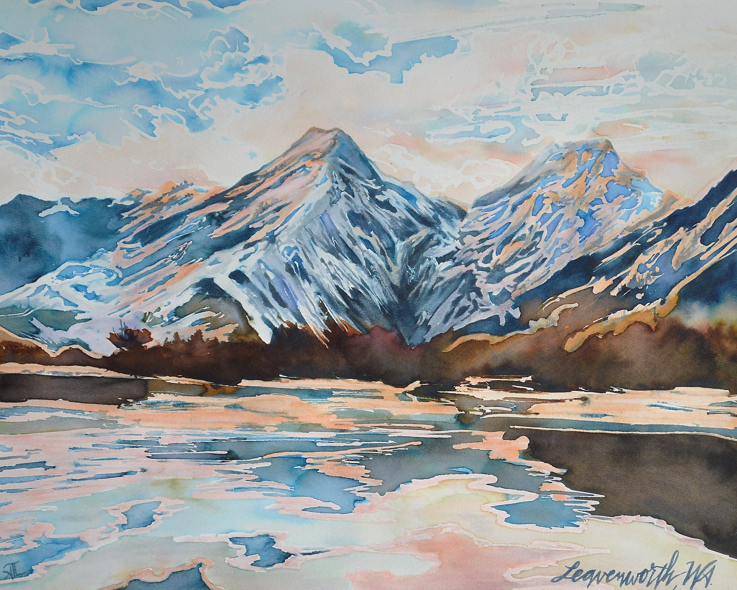 Wenatchee Washington watercolor-original art-tealpatrickart